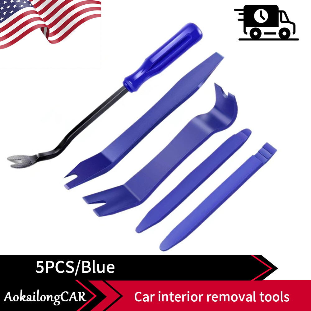 5PC Car Trim Removal Tool Set Hand Tools Pry Bar Panel Door Interior Clip Kit US