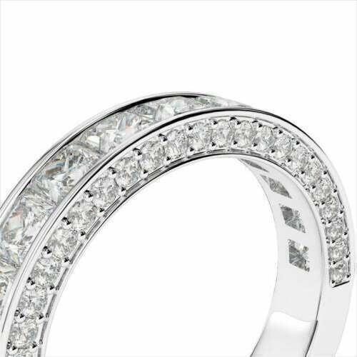 3.10 Ct Princess Cut White Diamond Lab-Created Wedding Ring 925 Sterling Silver