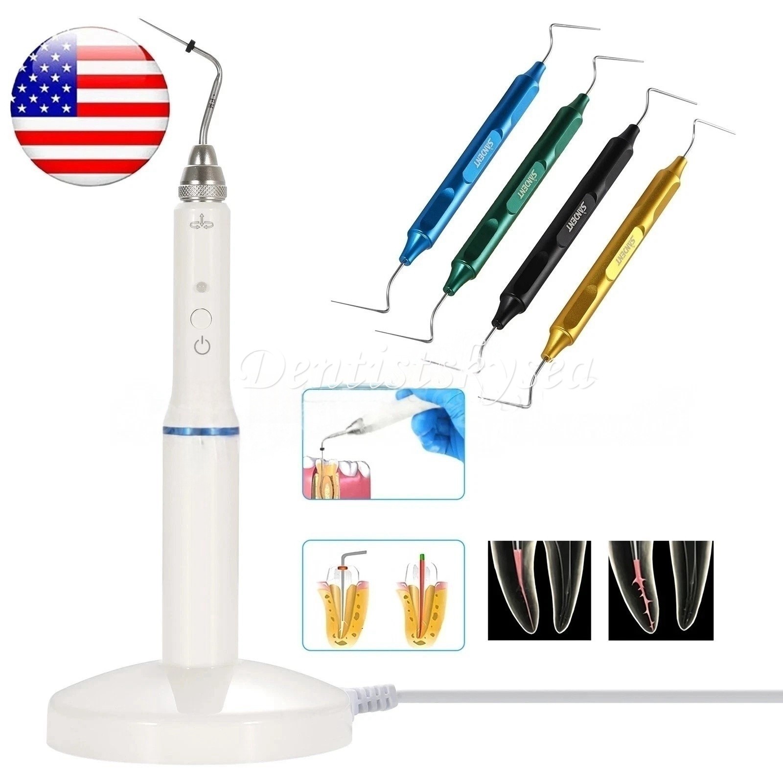 Dental Obturation System Endo Heated Pen/Condenser Obturation Hand Plugger Tips