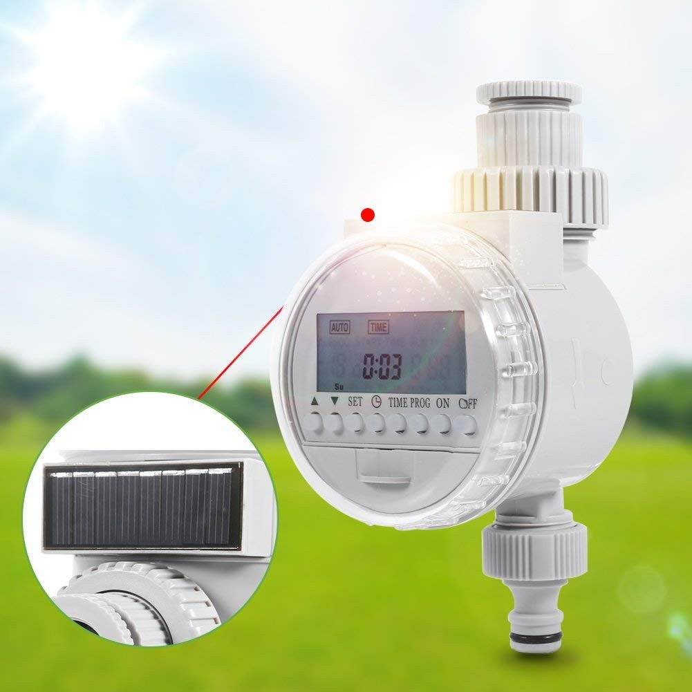 Solar Power Irrigation Timer for Garden Lawn Greenhouse Drip System Automatic...