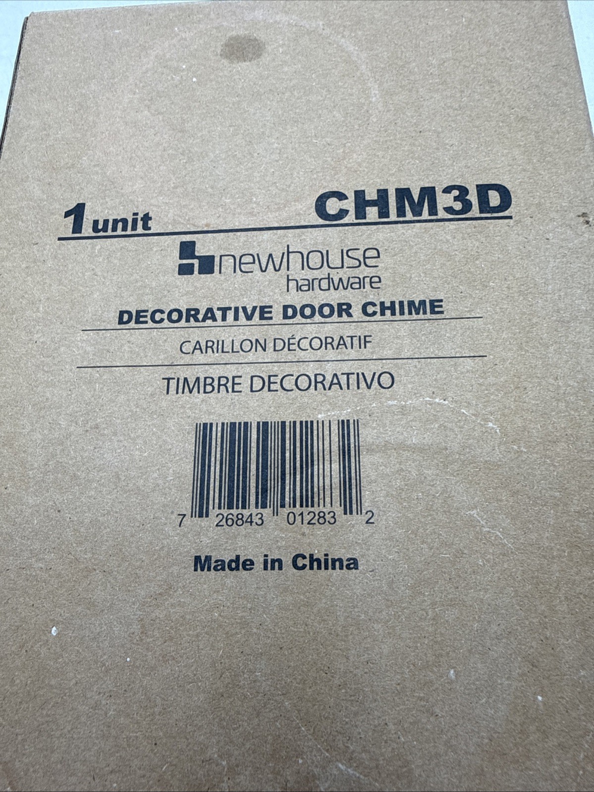 Newhouse Hardware CHM3D 2-Note Modern Textured Design Wired Doorbell Chime White