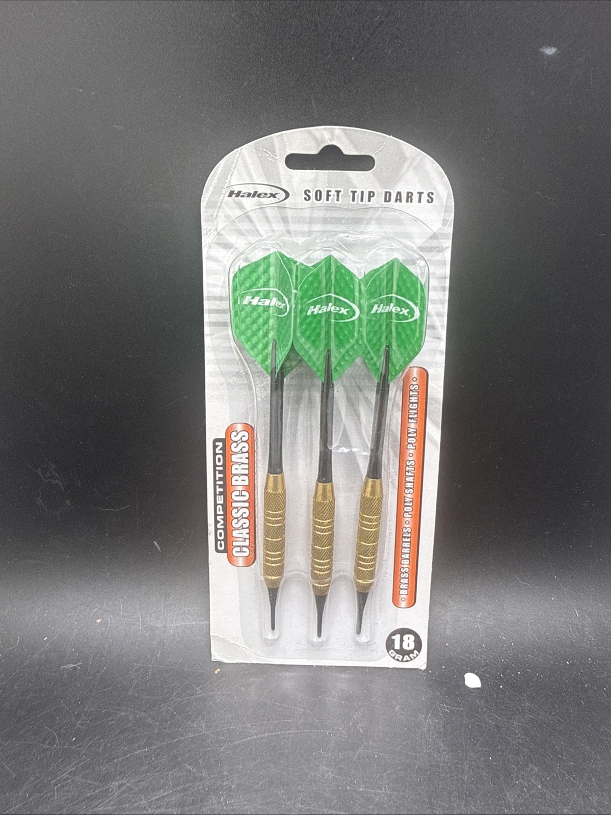 NOS Halex 18 Gram Soft Tip Darts Competition Classic Brass Sealed 3 Pack