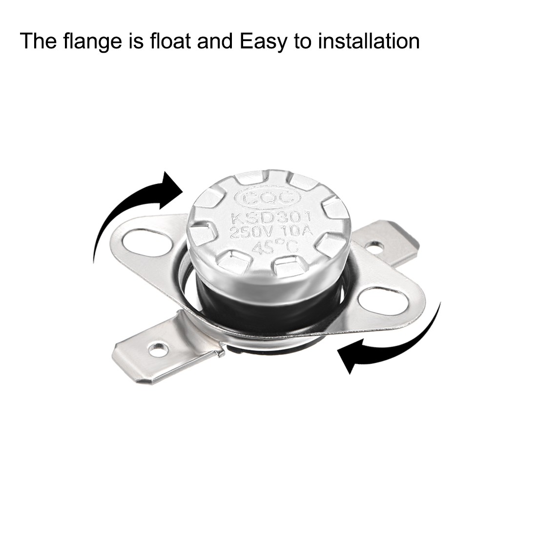 Temperature Control Switch Thermostat 45°C 10A N.C 6.3mm Pin 2pcs