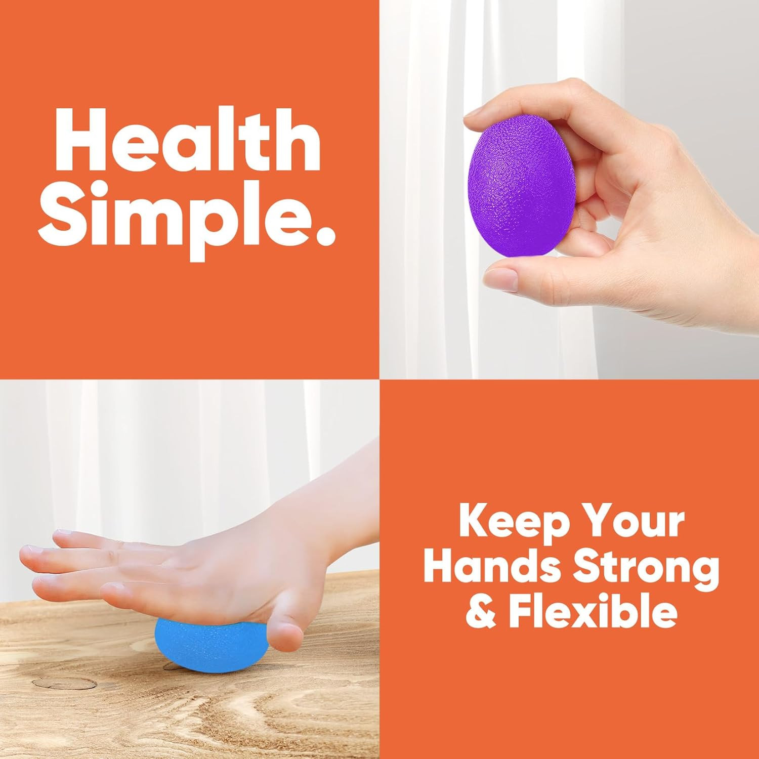 Stress Balls for (6 Pack), Grip Strength Trainer, Hand Strengthening Devices, H