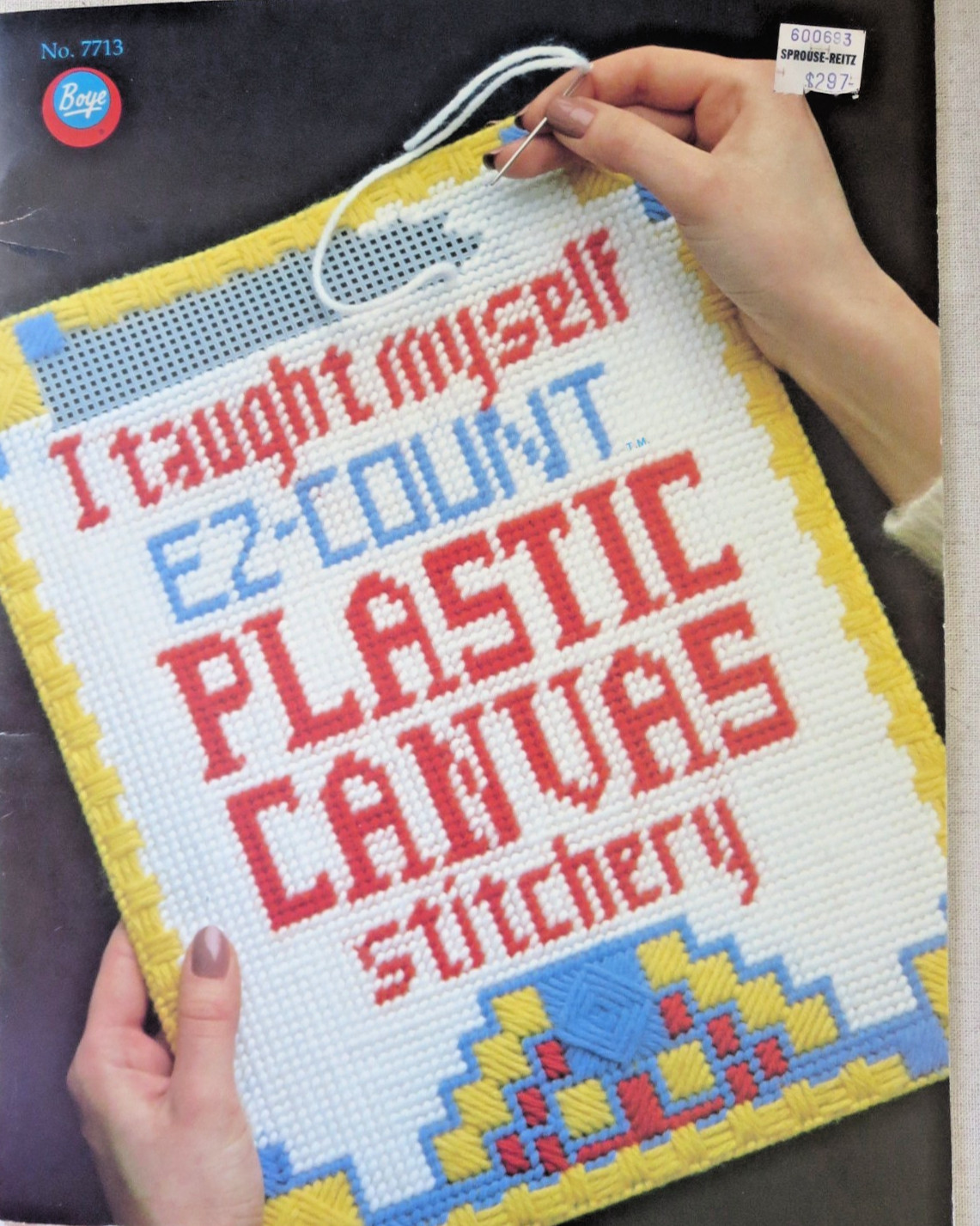 I Taught Myself EZ-Count Plastic Canvas Stitchery~Boye #7713 Leaflet VTG