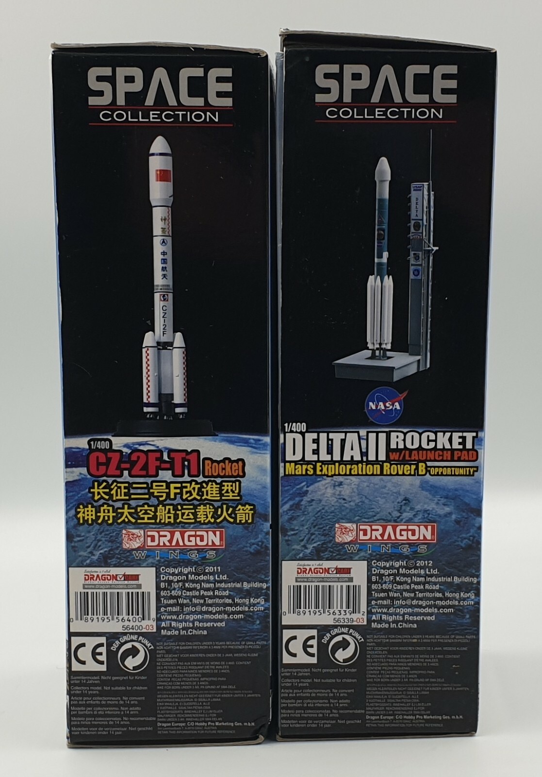 SPACE : DELTA II ROCKET WITH LAUNCH PAD & TITAN IIIC MAIDEN FLIGHT DRAGON MODELS