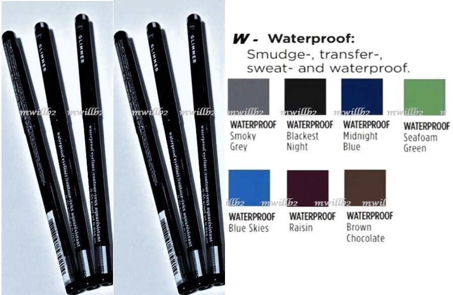Lot of 6 Avon fmg Glimmersticks Retractable Waterproof Eye Liners BLACKEST NIGHT