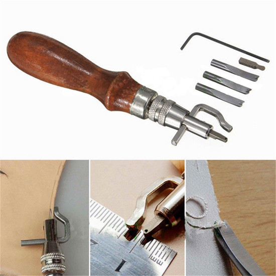 Leathercraft Stitching Groover Skiving Edger Beveler Leather Tools Adjust Size