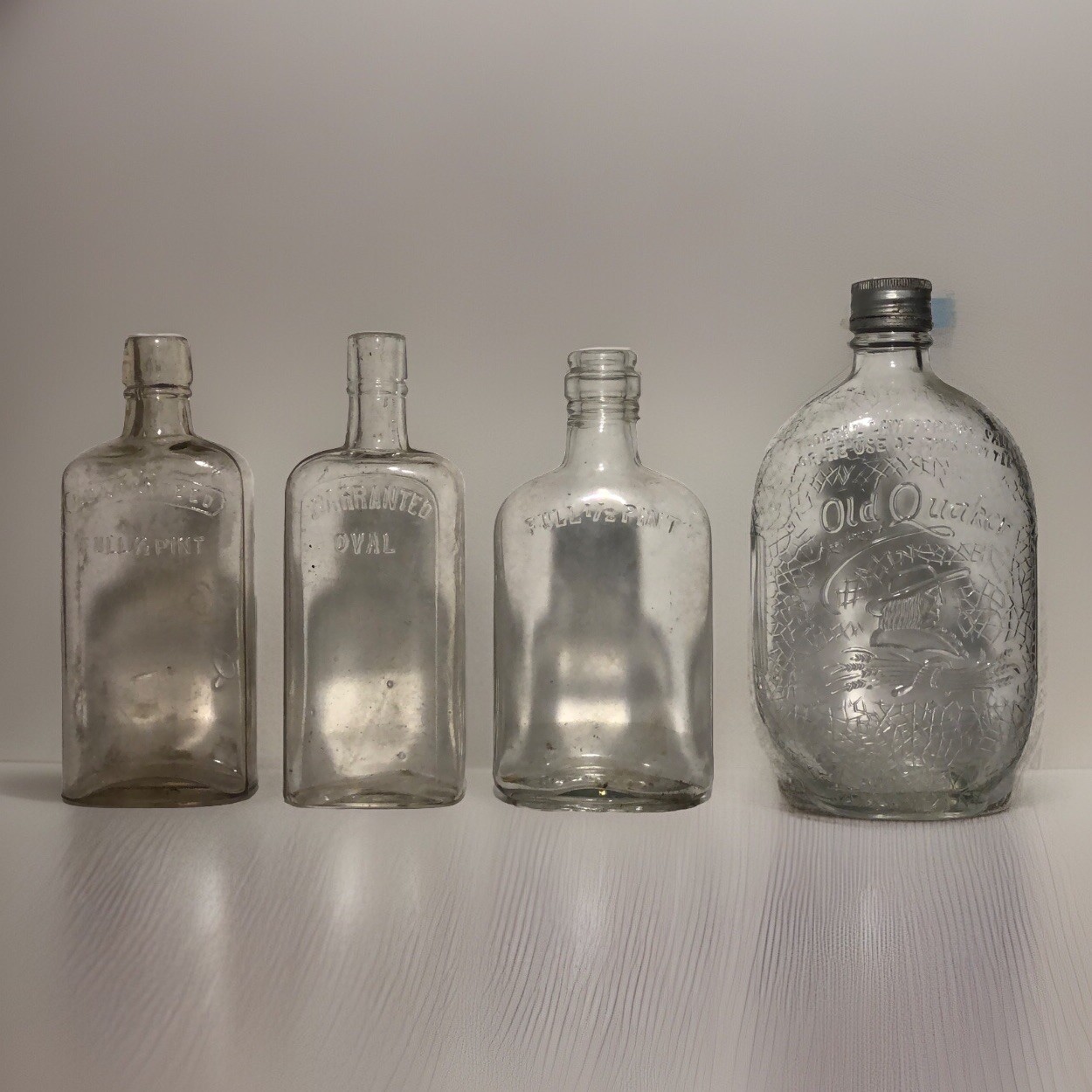 Antique Glass Liquor Bottles Lot