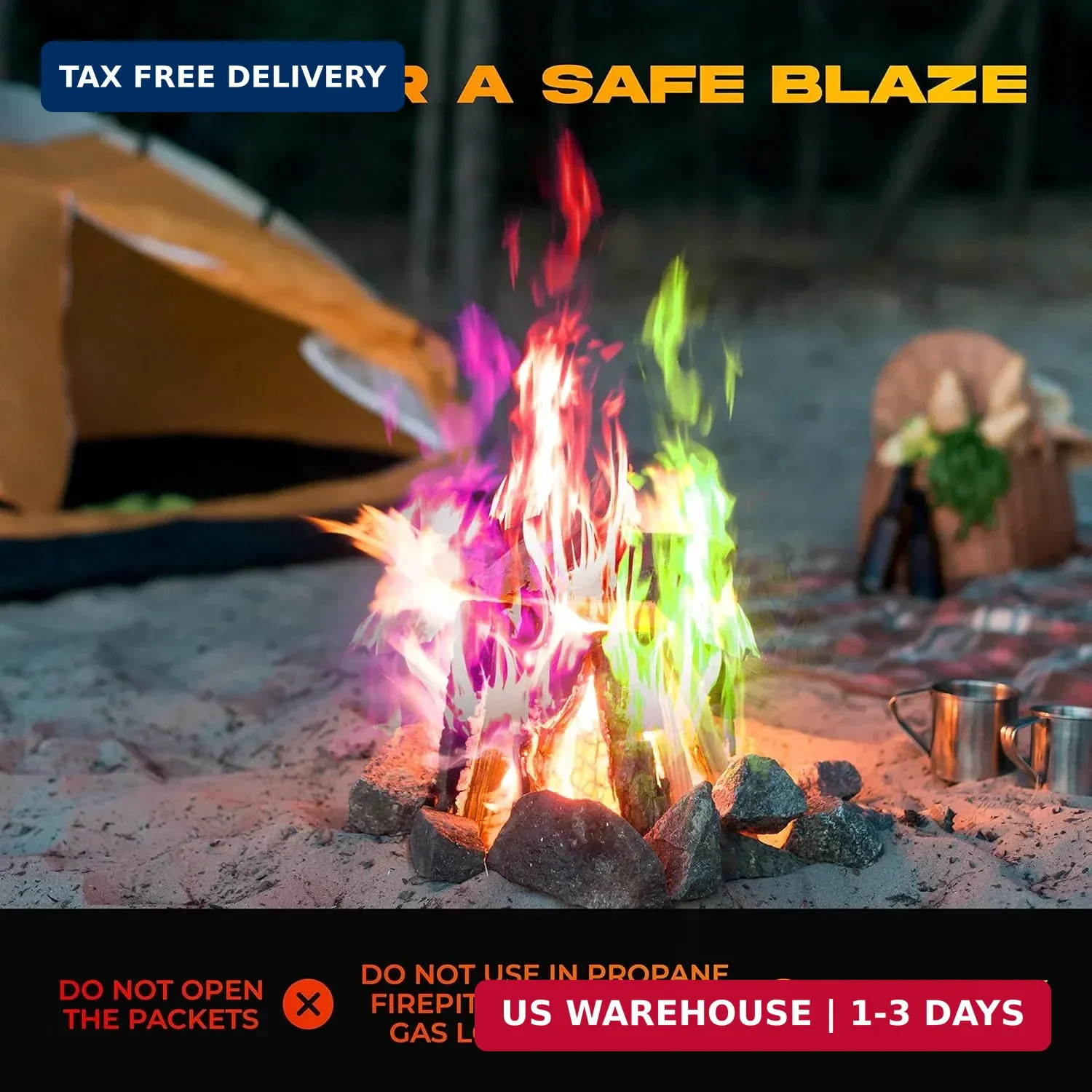 Magic Campfire Fire Color Changing Packets for Fire Pit (25 Pack) Outdoor Firepl