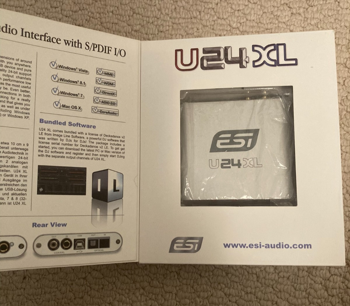 ESI U24 XL | 24-bit USB Audio Interface for PC & Mac with S/PDIF I/O