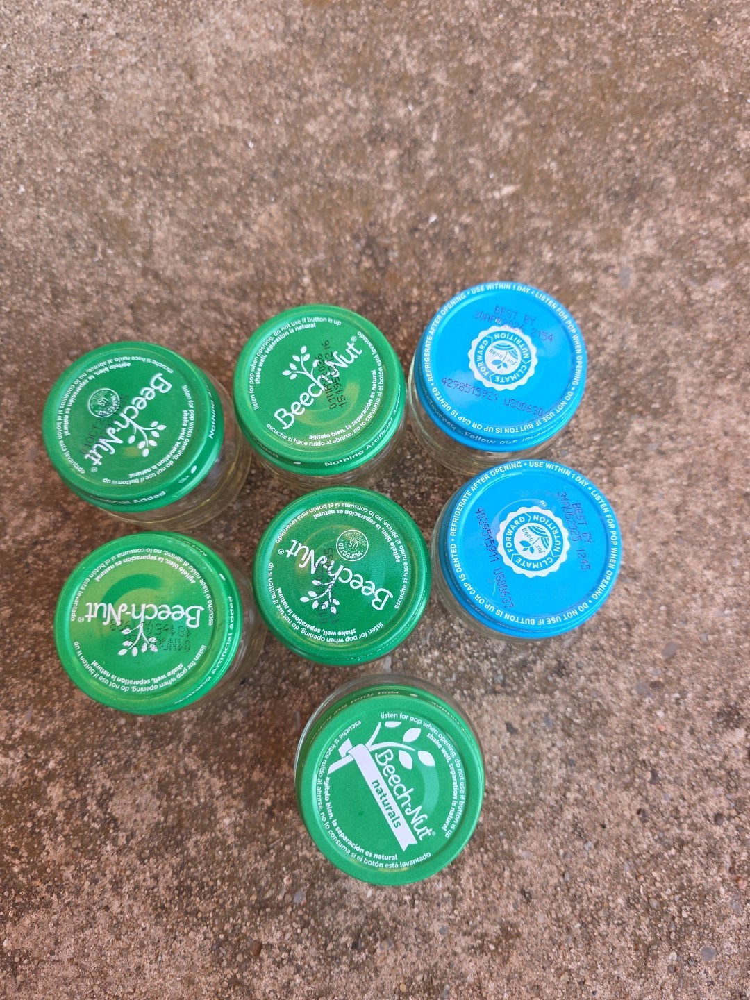 2.5 Oz Empty Glass Baby Food Jars lot of 7