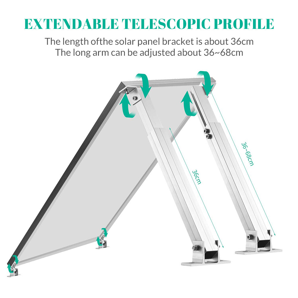 Solar Panel RV Tilt Mount Brackets Rooftop Flat Surface Adjustable Frame Home US