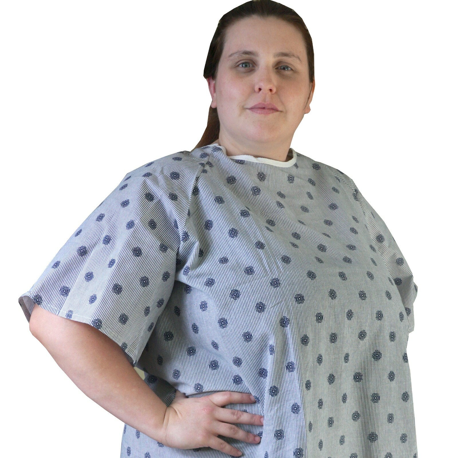 3 Pack - Hospital Gown 2 Back Tie Overlap, Imperial Print - Unisex Fits S-XL