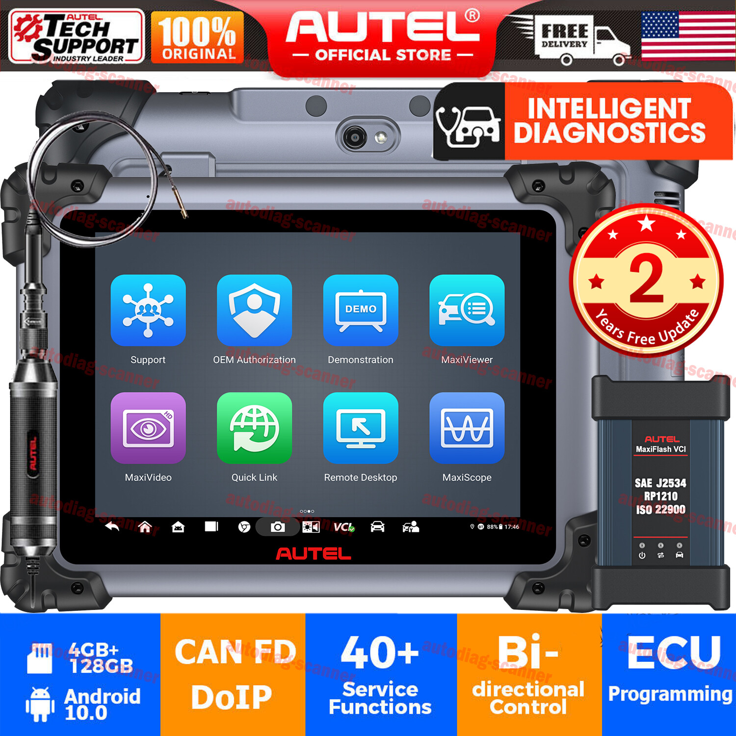 2025 Autel MaxiSys Elite II PRO As MS909 Diagnostic Scan Programming Key Coding