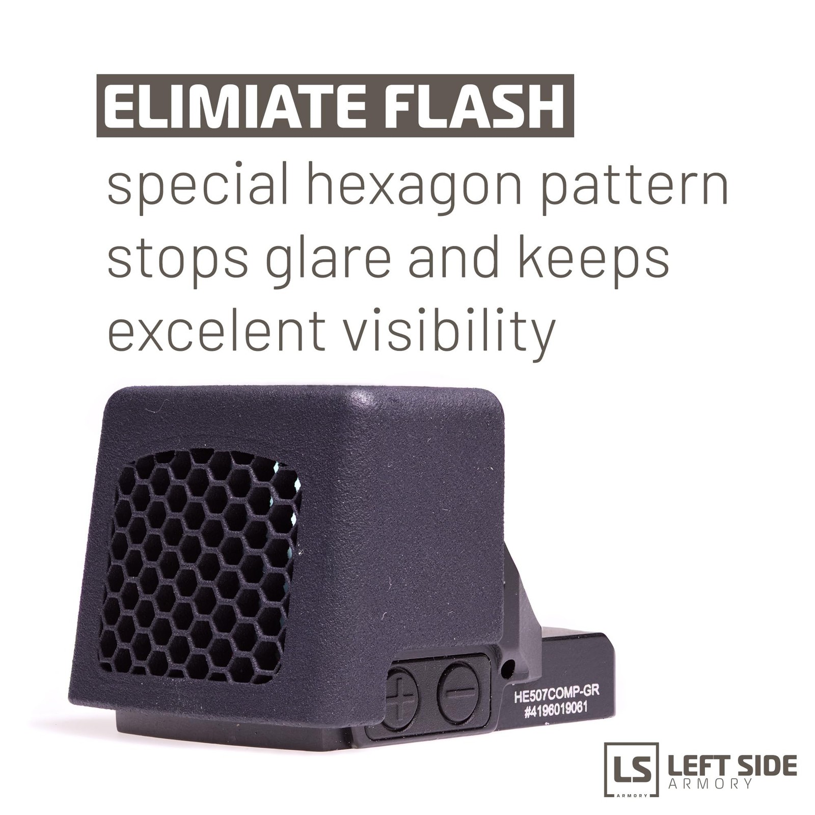 Left Side KillFlash - Anti Reflection Device for Holosun (HE507COMP) Black