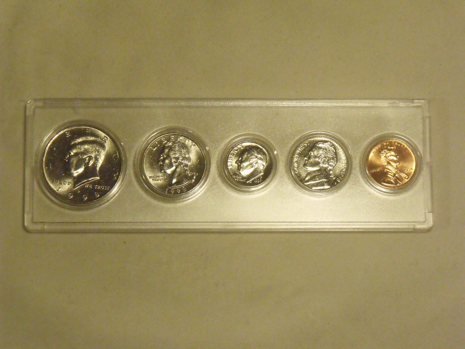 1998-P Birth Year Set (5 coin) Choice BU in hard plastic holder