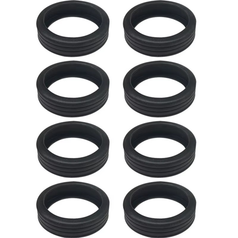 8PCS Black Luggage Roller Rubber Cover Silent Trolley Wheel Accessory Protective