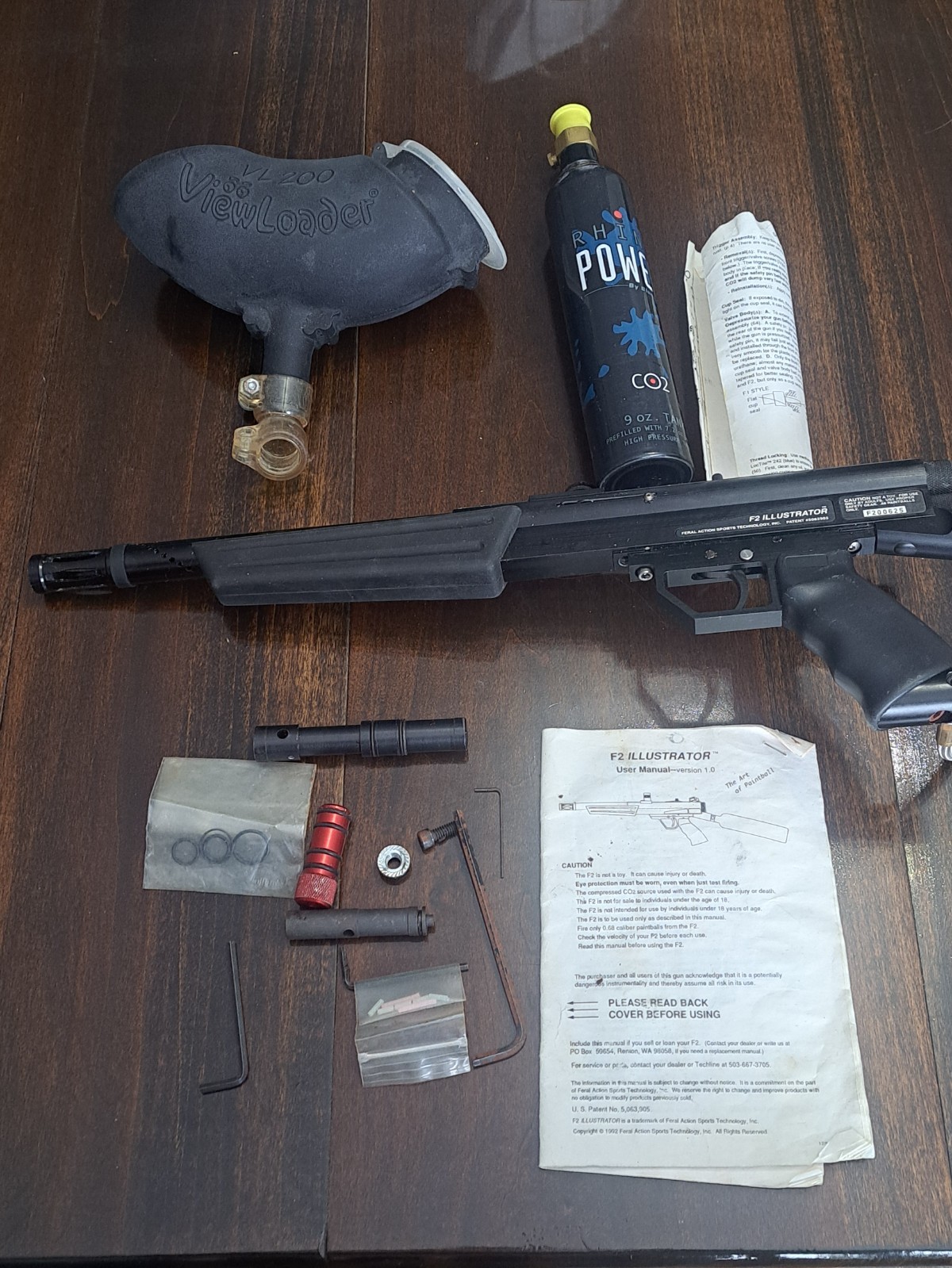 Vintage Old School ACI F2 Illustrator Paintball Gun & Barrel Parts Co2 More