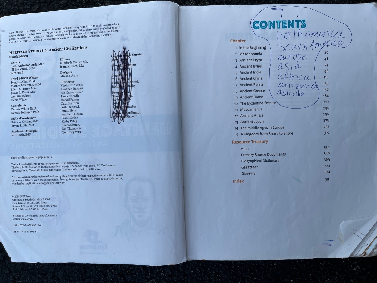 BJU Press Heritage Studies 6. Student Text. Blank! 6th Gr. Ancient Civilization
