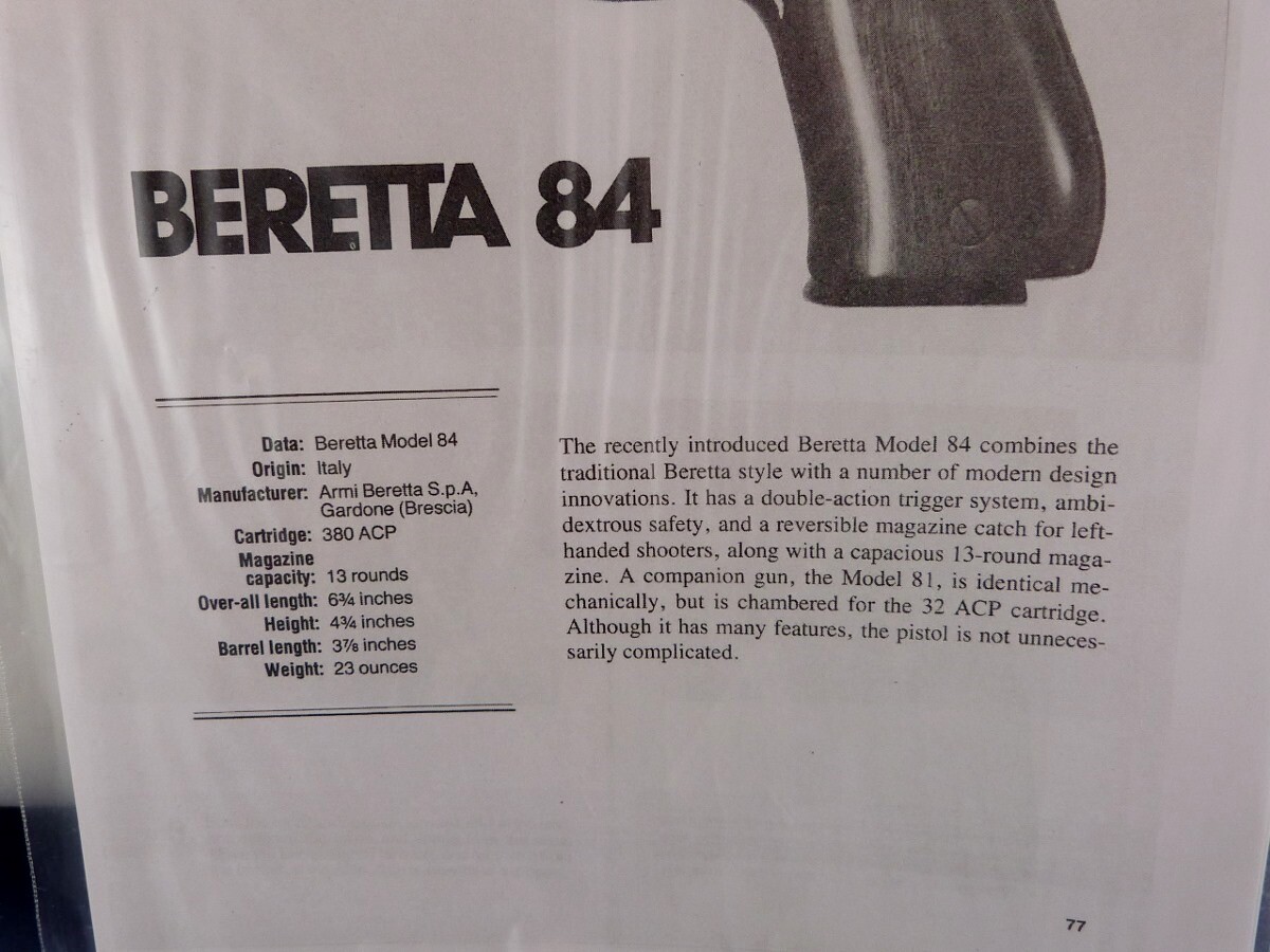 BERETTA 84 HAND GUN BREAK DOWN INSTRUCTION KIT