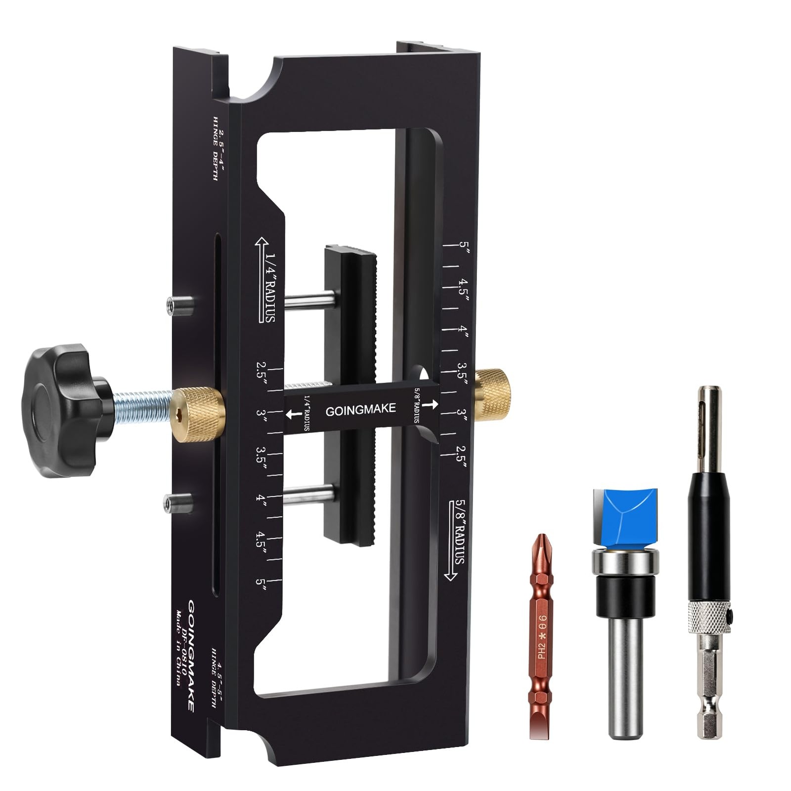 Door Hinge Jig, Aluminum Alloy Door Hinge Template Kit for Wood Router, Adjus...