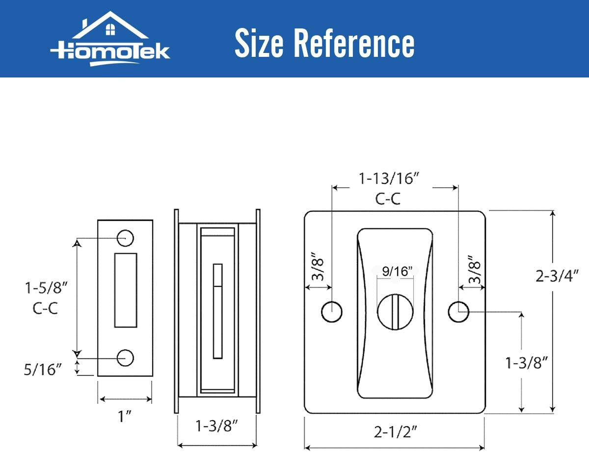 HOMOTEK Privacy Pocket Door Lock Hardware with Pull - Replace Old or Damaged Sli