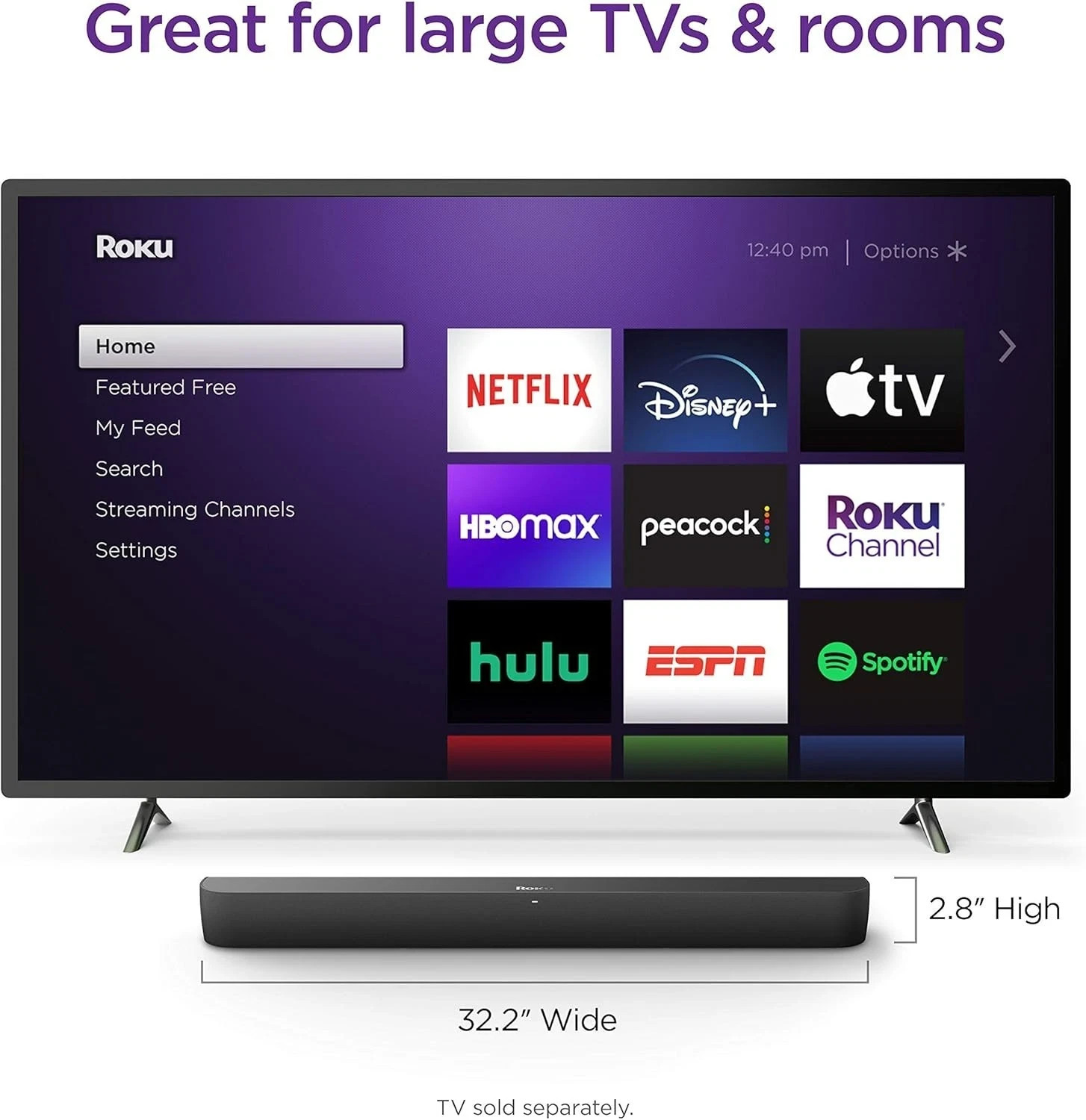Roku Streambar Pro Stereo Soundbar Grey