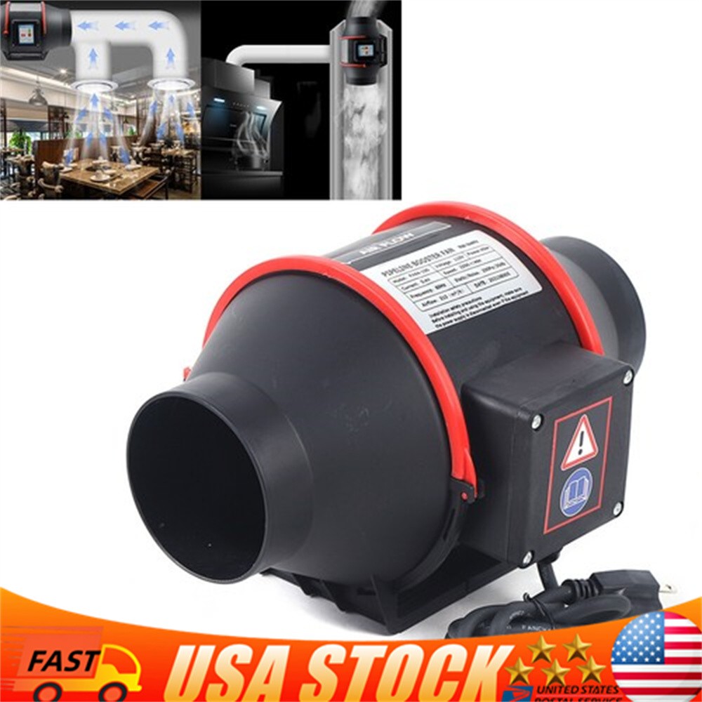 4'' 310 CFM Silent Exhaust Inline Duct Fan Ventilation Blower Fan Air Circulatio