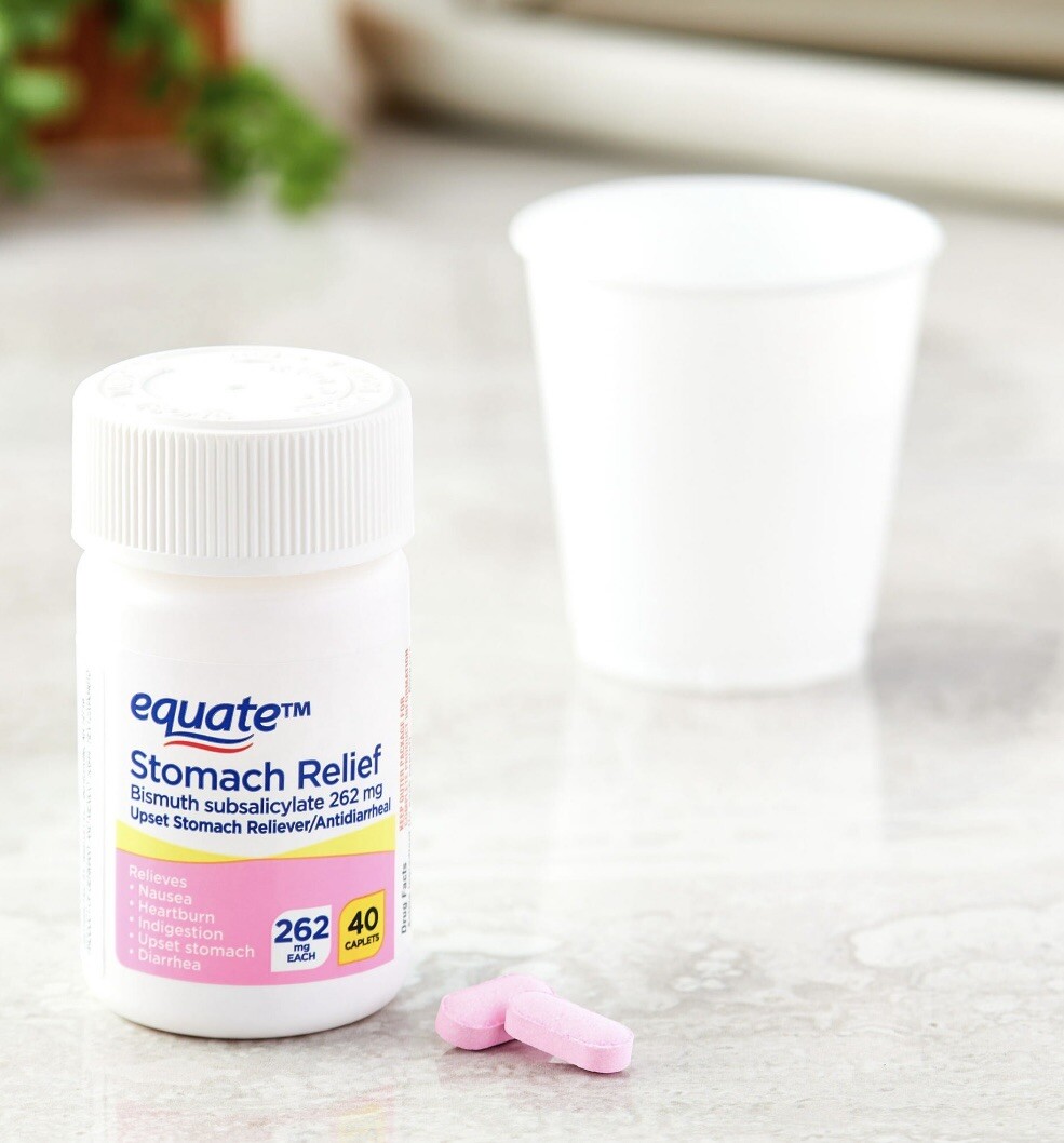 Equate Stomach Relief Caplets, 262 mg, 40 Count