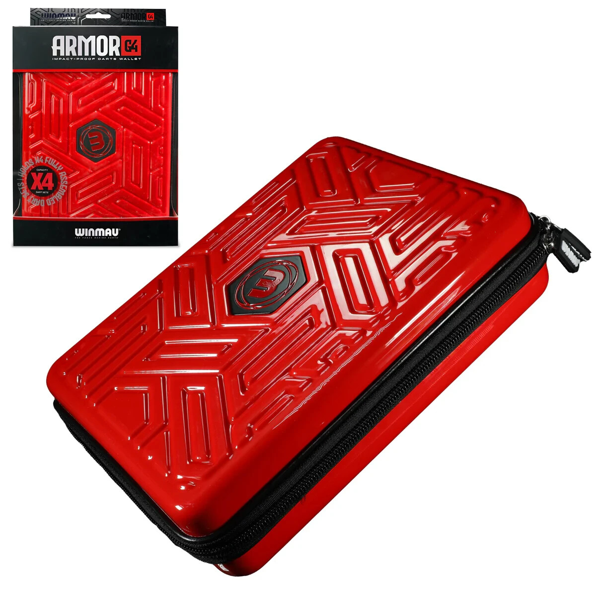 WINMAU ARMOR G4 DART CASE RED HOLDS 4 SETS LOADED
