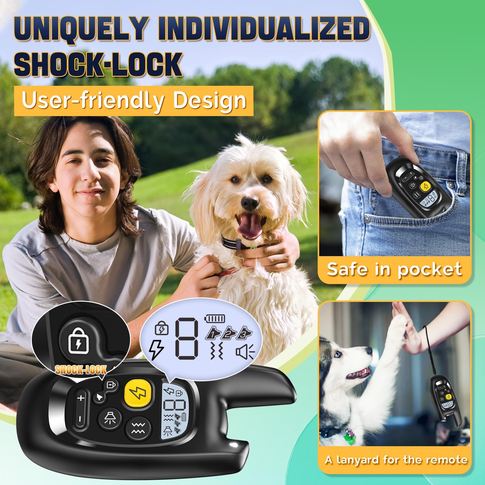 Dog Shock Collar with Remote Control- Training Collar for Small Medium Large ...