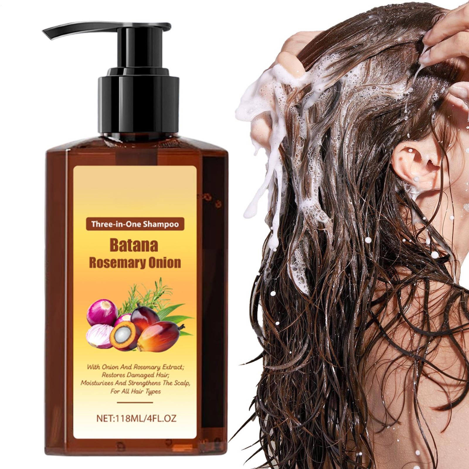 118ml All Natural Batana Oil Shampoo with BIOTIN, Onion , Rosemary Oil
