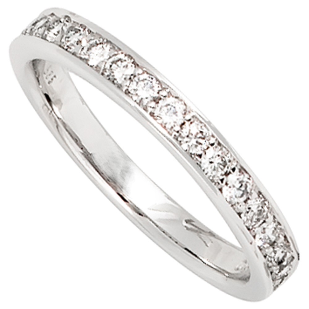 Jobo ladies' ring 585 gold White gold 17 diamonds brilliant 0.50ct. white gold ring R
