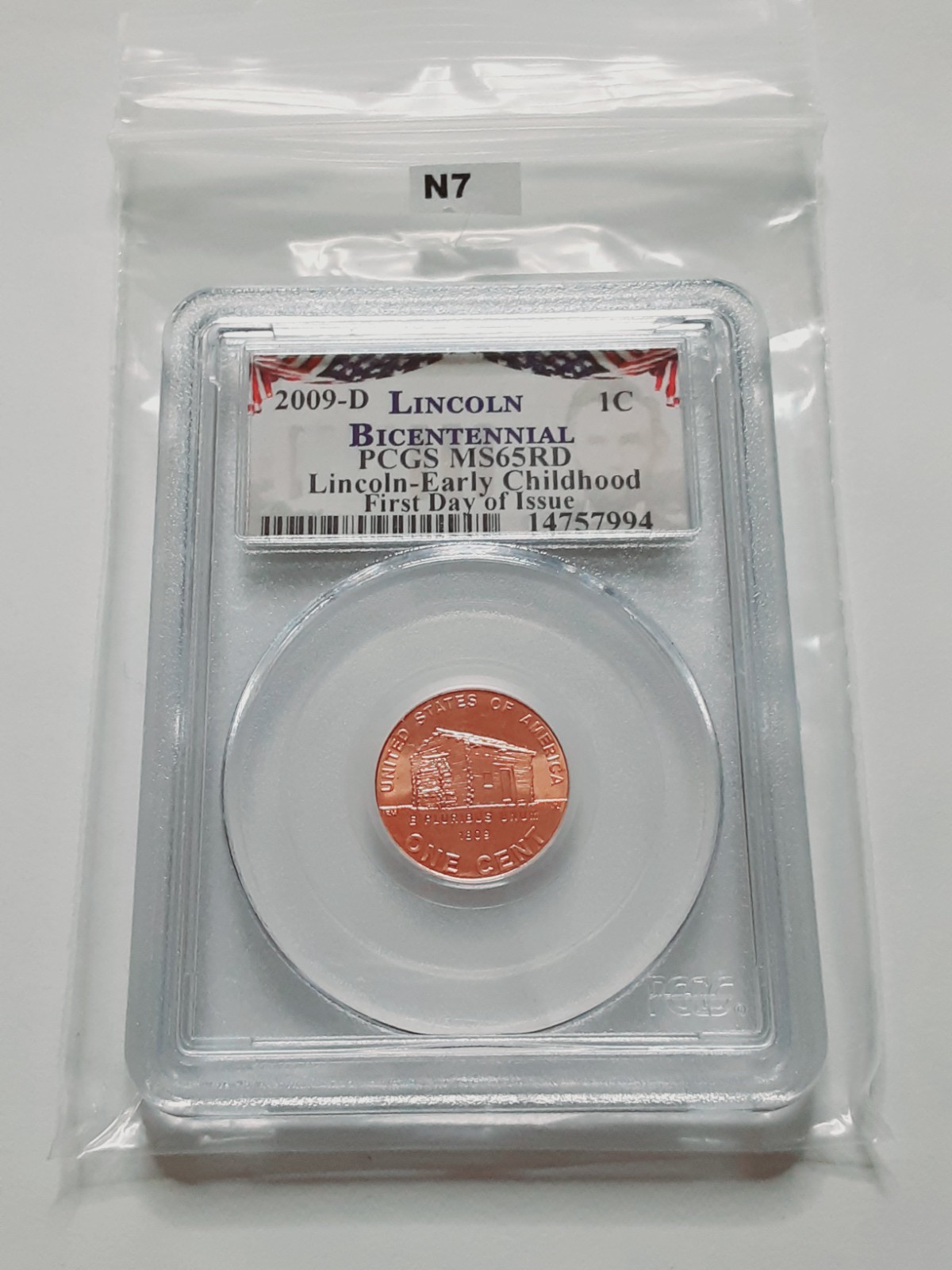 2009 D Lincoln Bicentennial Early Childhood PCGS FDOI MS65RD Cent Penny! N7