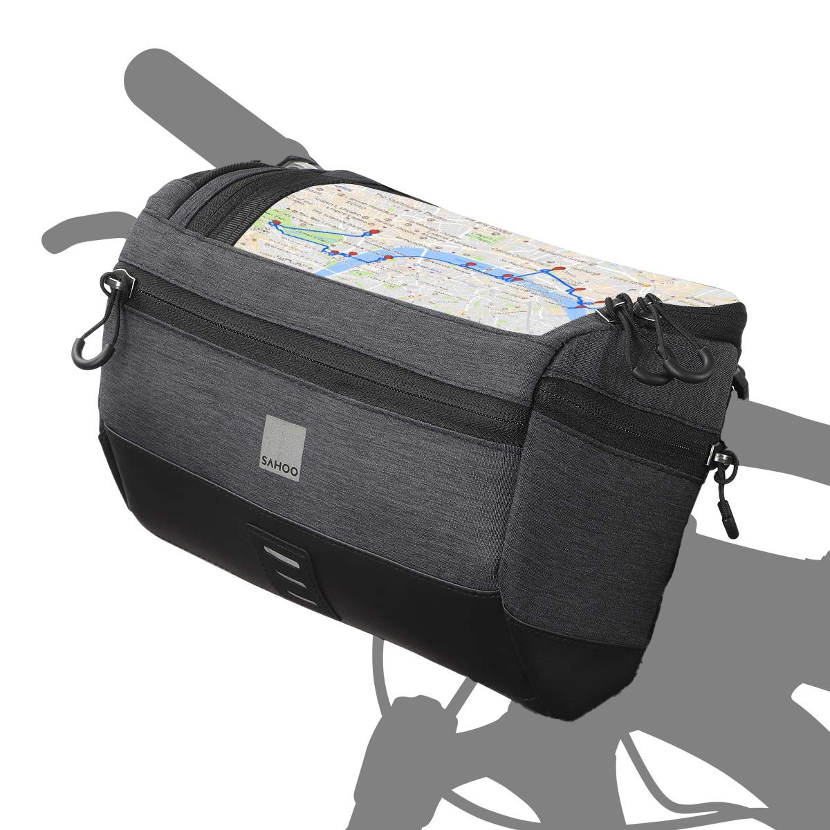 Essentials Series Bike Handlebar Bag Bicycle Basket Pack with Map Holder/Phon...