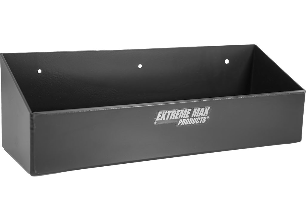 Extreme Max 5001.6455 Wall-Mount Aluminum 6-Quart Liquids Storage Shelf - Black