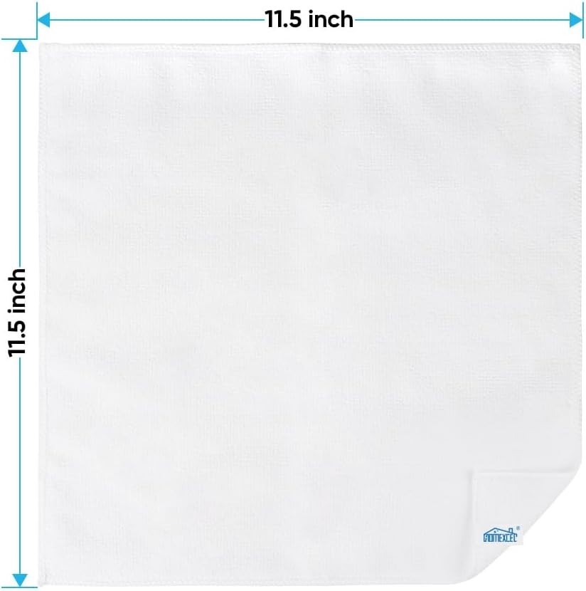 12 Pack Microfiber Cleaning Cloths - Lint-Free & Scratch-Free Elegance