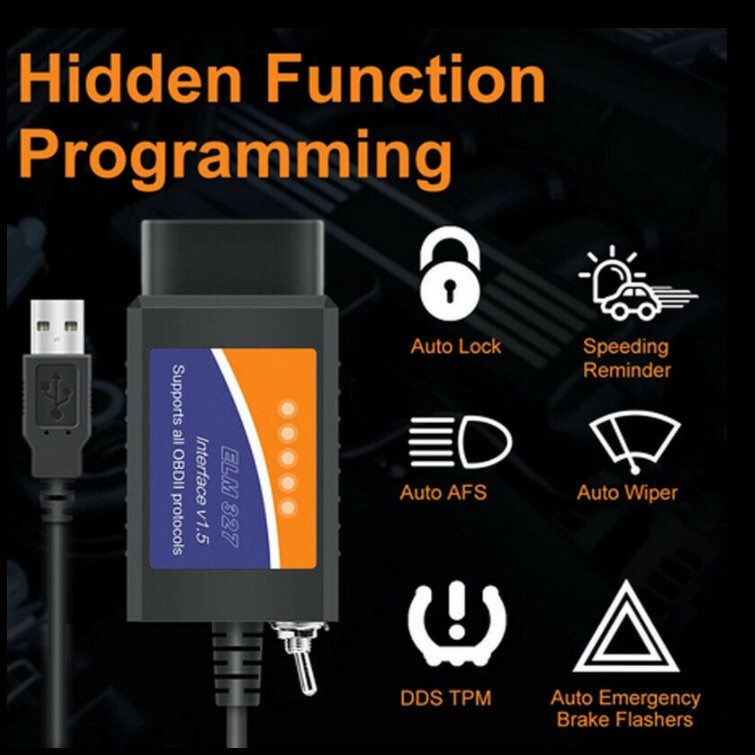 OBD2 Scanner ELM327 Software USB Diagnostic Tool Cable Adapter for Ford FORscan