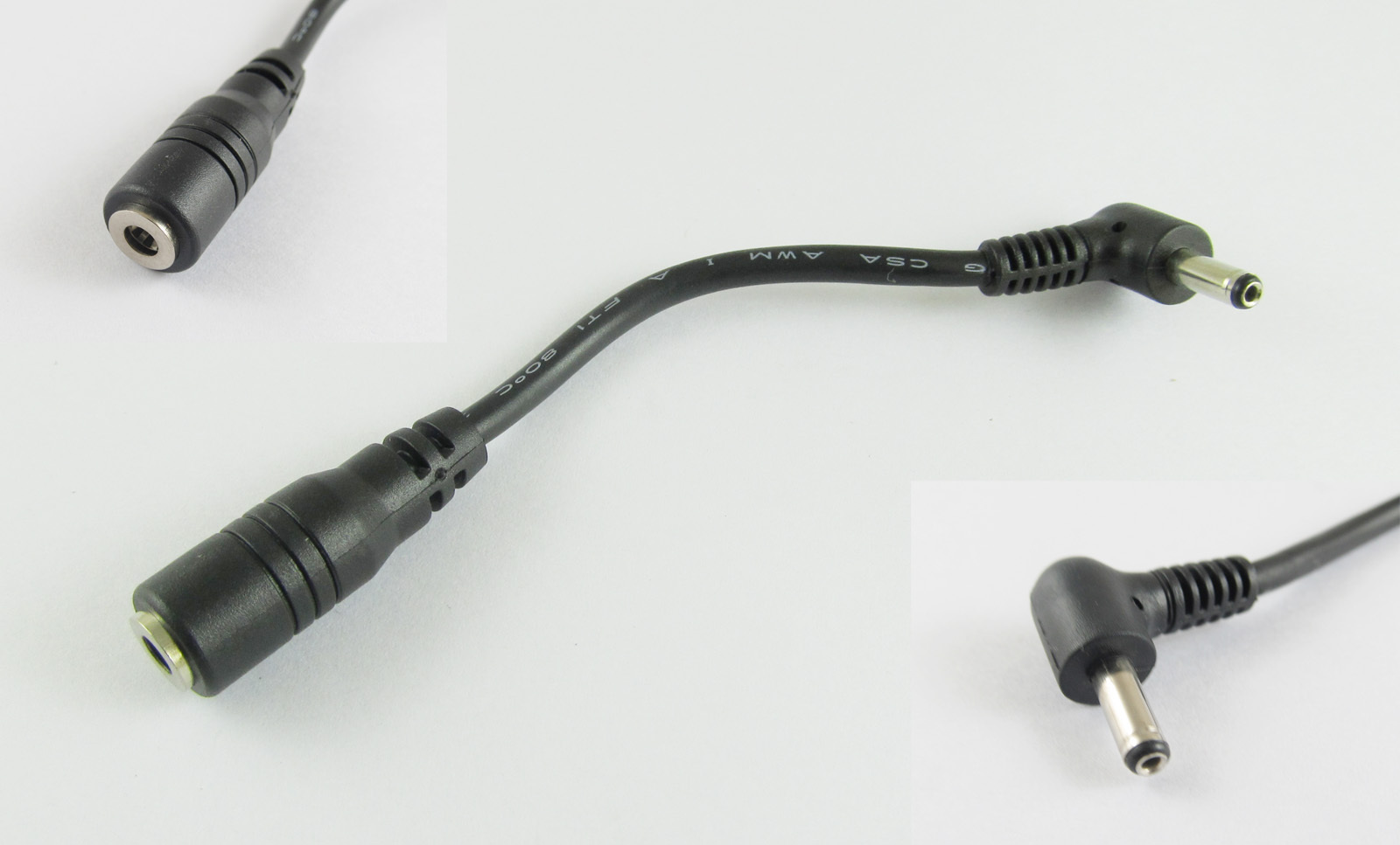 DC Power 3.5mm x 1.35mm Male Right Angle To Female Extension Adapter Cord Cable