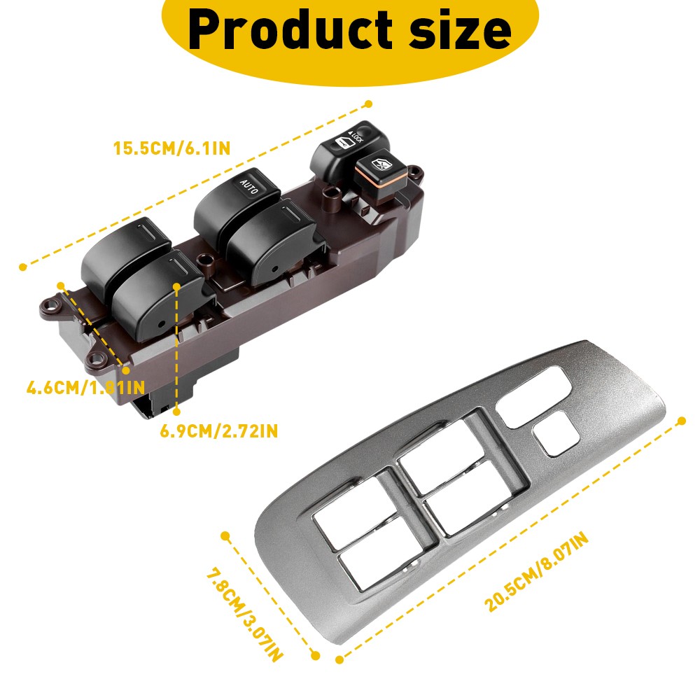 For 03-2008 TOYOTA MATRIX DRIVER MASTER POWER WINDOW SWITCH CONTROL + BEZEL SET