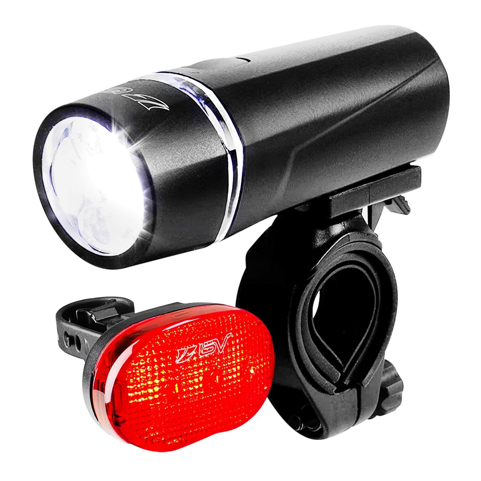 BV Bike Lights, Super Bright with 5 LED Bike Headlight & 3 LED Rear, Bike Lig...