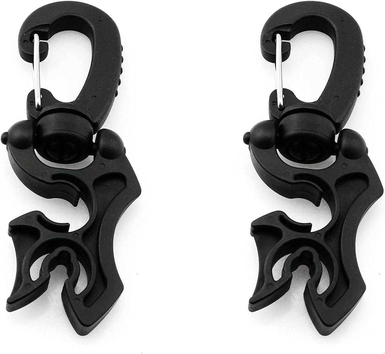 2Pcs Scuba Diving Double Hose Holder with Clip Snorkeling Double BCD Clip Regula