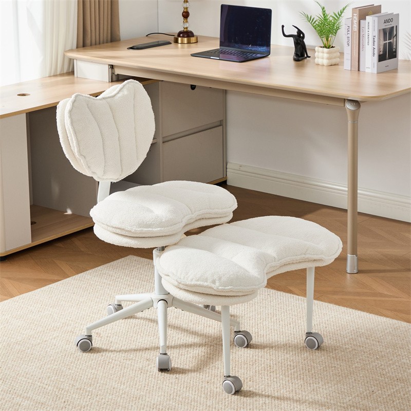 Meditation Chair Plus,Double-Layer Seat Criss Cross Desk Chair w/Lumbar Support