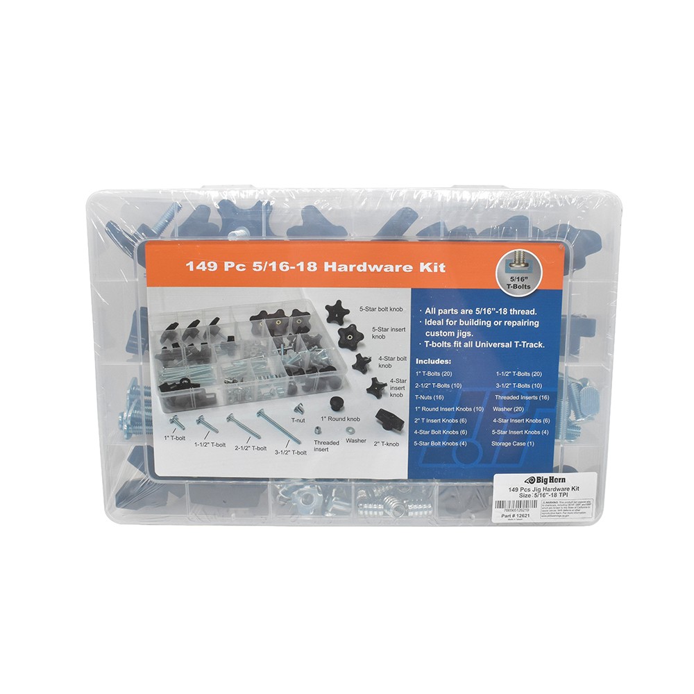 Big Horn 12621 149 PIECE JIG HARDWARE KITS SIZE:5/16"-18 TPI