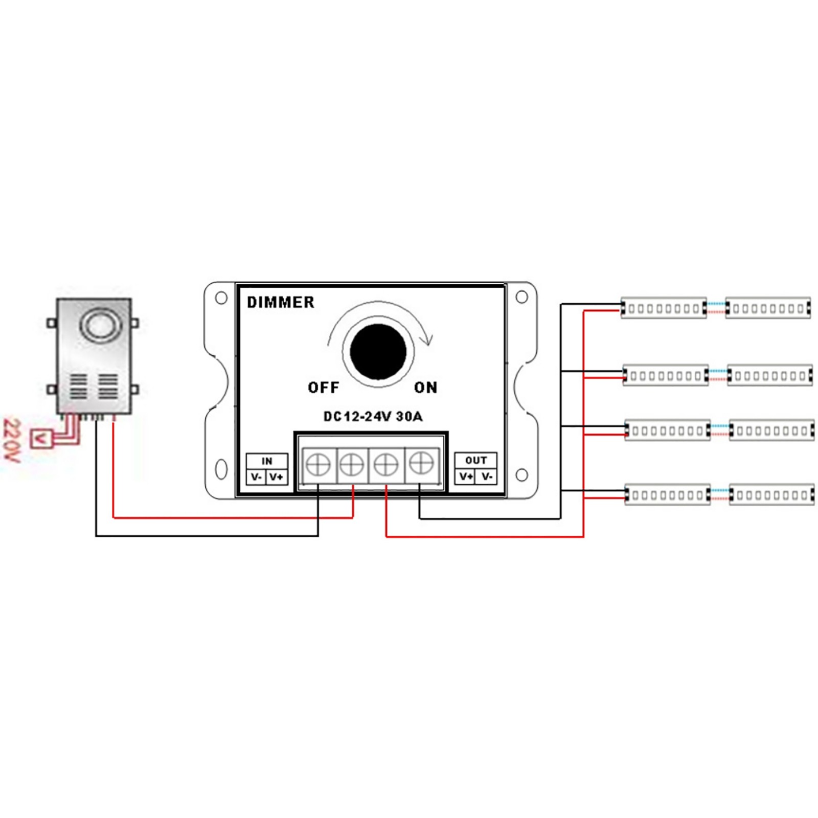 1 Pc Dimming Controller Knob ON/Off Switch Accessories For LED Light Strip