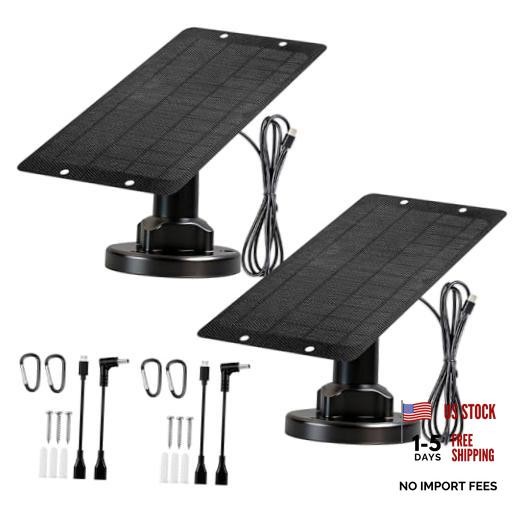 6W 5V Solar Panel with Type-C, Micro USB & Barrel Connectors, Universal Camera