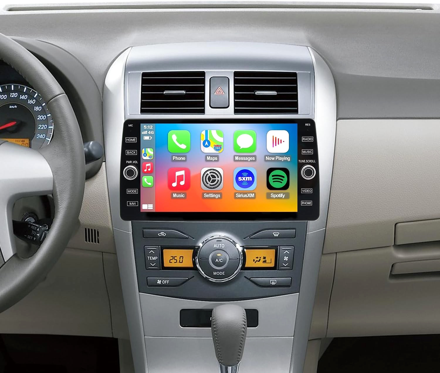Car Stereo for Toyota Corolla 2009–2013 Wireless CarPlay & Android Auto WiFi,SWC
