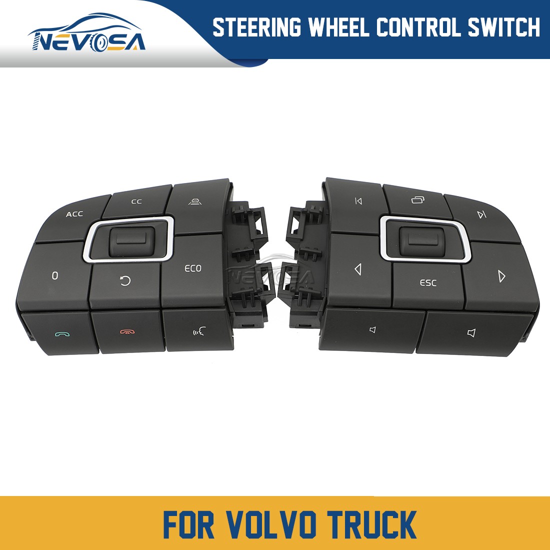 2 PCS Left & Right Steering Wheel Switche Module For Volvo Truck FM/FH 12V