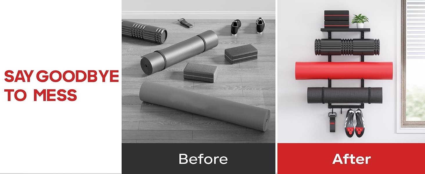 Yoga Mat Holder Wall Mount, Yoga Accory Mat Stora Ra, Home Gym